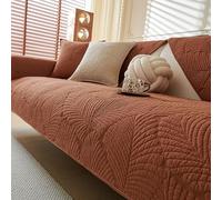 QOEUIUJ Rivestimento for Divano Angolare a L Copridivano in Velluto Spesso, Imbottito e Reversibile con Fodera Anti-Scadimento for Divani Modulari(Arancia,70x210cm/27x82in)