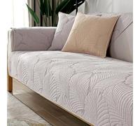 QOEUIUJ Rivestimento for Divano Angolare a L Copridivano in Velluto Spesso, Imbottito e Reversibile con Fodera Anti-Scadimento for Divani Modulari(Beige,70x210cm/27x82in)