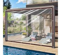 QOFLY 2X3M Telone Occhiellato Impermeabile Trasparente per Esterno, PVC,Tenda da Balcone in Plastica, Antipolvere, Antipioggia,Faccia Multiuso Polietilene