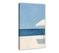 QOGDAF David Hockney Poster su Tela con Tema Spiaggia per Decorazione della Camera da Letto e dell'Ufficio - Dimensioni 30 x 45 cm