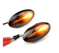 QOGJSG Lampada Ripetitrice Luce Di Posizione Laterale A LED Dinamica Per Opel Per Vauxhall Per Agila Mk2 Dal 2008 In Poi Specchio Laterale Indicatore Direzione(Smoked black)