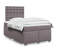 qohoio Giroletto a Molle con Materasso Grigio 120x200 cm in Similpelle,Giroletto a Molle con Materasso,Letto Moderno Struttura,Letto Giroletto Telaio,Letto Struttura -3290718