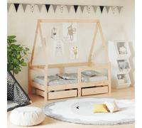 qohoio Giroletto Bambini con Cassetti 70x140 cm Legno Massello di Pino,Mobili,Mobili per bebè e bimbi,Lettini e letti per bimbi -834471