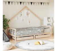 qohoio Giroletto per Bambini con Cassetti 90x190cm Legno Massello Pino,Mobili,Mobili per bebè e bimbi,Lettini e letti per bimbi -834546