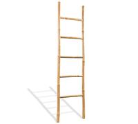 qohoio Scala Portasciugamani con 5 Pioli in bambù 150 cm,Set di Asciugamani,Asciugamani per Sauna,Asciugamani da Bagno-43719
