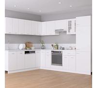 qohoio Set Armadi da Cucina 14 pz Bianco in Truciolato,Set Armadi da Cucina,Armadi da Cucina Multiuso,Mobiletto Cucina Salvaspazio -3067666