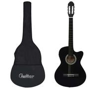 qohoio Set Chitarra Western 12 pz con Equalizzatore e 6 Corde Nera-70139