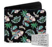 Qoibraze Portafoglio per bambini a due volte per ragazzi 6-8 9-12 12-14, grazioso portafoglio in pelle con tasca per monete e porta contanti e carte, Dinosauro-skateboard