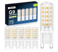 QOJUX 3.2 W G9 Lampadine Led Luce Bianca Calda, Classe Energetica C, 34 Led 520LM Lampadina G9 Equivalente A 40-50W Alogena, 6000K Ca 220-240V Senza Sfarfallio Non Dimmerabile Confezione Da 5