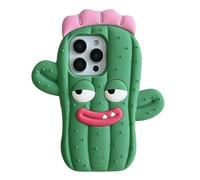QoKcoahn Custodia per iPhone 14 Pro, simpatica custodia per telefono 3D Kawaii divertente con cactus con labbra di salsiccia, cover in morbido gel di silicone per donne e ragazze, per iPhone 14 Pro