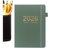 qokeeu Agenda 2026, settimanale e mensile, formato A5, organizer mensile portatile per riunioni, casa, lavoro, viaggi, studio, laurea, scuola, università, affari quotidiani
