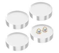 qokeeu Blocco acrilico - 4 pezzi supporto in trasparente - supporto rotondo in acrilico espositore, per profumi, torte, agata, piccoli oggetti da collezione, artigianato, lavoro, casa