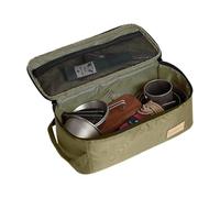 qokeeu Borsa da campeggio leggera a cassetta, grande capacità, organizer portatile da campeggio, utensili impermeabili, borsa con occhiello per appenderla, verde militare, vedi descrizione, Vedi