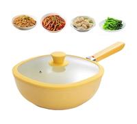 qokeeu Padella multifunzione in lega con coperchio, padella antiaderente da 1,9 l, per grigliate, cucina, appartamento, cottura, preparazione dei pasti, casa, uomini e donne