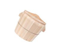 QOKLIYUI Secchiello per servire il riso con coperchio, secchiello per riso in legno lucidato a mano, utensile da cucina Per unico nel suo genere, in legno, con coperchio, Diametro superiore 27 cm