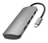 Qoltec 50379 hub di interfaccia USB 3.0 (3.1 Gen 1) Type-C Grigio - Hubs & Hub (USB 3.0 (3.1 Gen 1) Type-C, USB 3.0 (3.1 Gen 1) Type-A, Grigio, 0,23 m, 230 mm, 52 mm)
