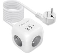 Qoltec alimentatore di prolunga 6 in 1 con interruttore illuminato | 3x AC | 2x