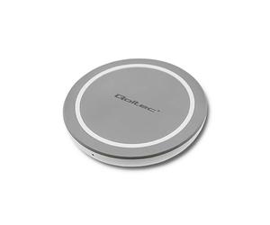 Qoltec Anello di ricarica wireless a induzione, Qualcomm QuickCharge 3.0, 10 W, grigio