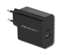 QOLTEC CARGADOR DE PARED 63W 5-20V 1,5-3A USB Typ C PD USB QC 3.0 Negro