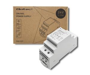 Qoltec DIN-Schienen-Netzteil | 30W | 24V | 1.25A | Grau
