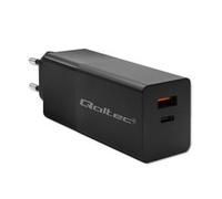 Qoltec GaN POWER PRO Charger 1xUSB-c 1xUSB 100W 5-20V Black Caricabatteria 52382