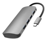 Qoltec 50379 hub di interfaccia USB 3.0 (3.1 Gen 1) Type-C Grigio - Hubs & Hub (USB 3.0 (3.1 Gen 1) Type-C, USB 3.0 (3.1 Gen 1) Type-A, Grigio, 0,23 m, 230 mm, 52 mm)