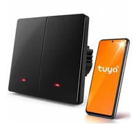 Qoltec Inteligentny 2-kanałowy włącznik wyłącznik światła | Wi-Fi | Timer | Tuya