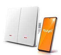 Qoltec Inteligentny 2-kanałowy włącznik wyłacznik światła | Wi-Fi |Timer| Tuya |