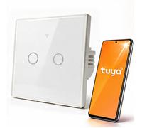 Qoltec Inteligentny dotykowy 2-kanałowy włącznik wyłącznik światła | Wi-Fi | Tim