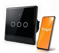 Qoltec Inteligentny dotykowy 3-kanałowy włącznik wyłącznik światła | Wi-Fi | Ti