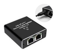 Qoltec Splitter mini SWITCH 1x2 porte RJ45 | 1000 Mbps | USB-C | Alluminio