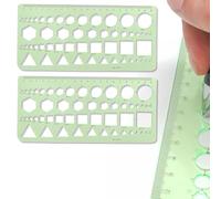 QOMJUFA 2 Pezzi Cerchiometro per Disegno Tecnico Stencil Quilling Righello di Misurazione Digitale Trasparente per Ufficio Scuola Costruzione Disegni Modelli