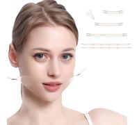 QOMJUFA 20 toppe + 8 corde di sollevamento Face Lift Tape,tiranti viso lifting,nastro di sollevamento istantaneo del viso e del collo