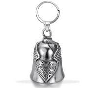 QOMJUFA 2PCS Guardian Bell Campanella Portafortuna Moto, Campanella Moto Oleoso, Custode Motociclista Campanella, con Anello Appeso, per Auto Elettriche, Biciclette, Moto