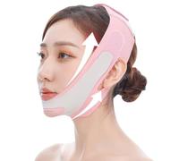 QOMJUFA Cintura per il Sollevamento del Viso,maschera riutilizzabili a V,Adatto a tutte le forme del viso,rosa