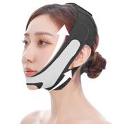 QOMJUFA fascia lifting viso orecchie,maschera riutilizzabile a V,doppio mento cintura viso v line,Può essere utilizzato in qualsiasi momento,nero