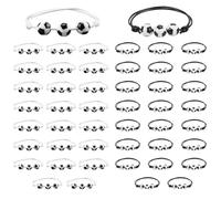 Qoncosy 48 braccialetti da calcio, regolabili, 17-28 cm, set regalo da calcio con cordoncino intrecciato bianco nero, bomboniere per feste di calcio, braccialetti per lo spirito della squadra per