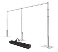 Qoolfoto Supporto per sfondo con tubo e drappeggio, 3 x 6 m, resistente cornice regolabile con base in metallo, supporto per sfondo per feste, fotografie, matrimoni, decorazioni per servizi