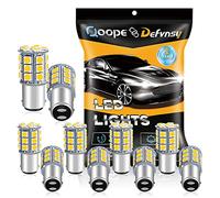 Qoope DEFVNSY - Confezione da 10-1142 BA15D Lampadine LED Bianco Caldo 3000K 5050 27-SMD Lampade per interni 12V RV Camper Trailer Illuminazione Luce da cantiere Lampadine di coda dei freni