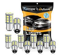 Qoope DEFVNSY - Confezione da 10 - Lampadine LED 1142 BA15D bianche 6500K Lampade 5050 27-SMD per interni 12V RV Camper Trailer Illuminazione Luce da cantiere Lampadine di coda dei freni