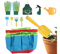 Qooplu Attrezzi da giardino per bambini, Rastrello , Kit da giardino per bambini, Per cortile posteriore, sabbia, prato, attività all'aperto, estate, patio, fattoria, spiaggia, divertimento e