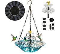 Qooplu Fontana per Alimentata ad Energia Solare | Decorativa con Pompa E Spruzzatore | Fontana Solare per Bagno degli | per Attirare e Fringuelli, Arredo Esterno per Giardino Laghetto