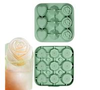 Qooplu Stampini per Ghiaccio | 9 Scomparti Facile Estrazione Riutilizzabile | Stampo per Ghiaccio da Whisky,Per Whiskey, Cocktail, Bibite, Succhi, Limonata, Yogurt, Festa, Piscina, Cucina, Vita
