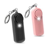 Qoosea 2 Allarme Personale Safesound Security Alarm 130dB Sirena Allarmi di Sicurezza Forti Portachiavi con Luce LED Polizia Approvato Allarme di Sicurezza per i Bambini Donne Anziane Studenti