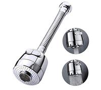 Qoosea 360 ° Girevole Lavello Rubinetto Gorgogliatore prolungato Aeratore Rubinetto a risparmio idrico Rubinetto filtro Aeratore Regolatore spray Testa ugello per cucina bagno-2 Modalità Lunghe