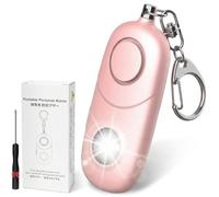 Qoosea Ciondolo Allarme Personale 135dB con Luce Stroboscopica per Donne, Bambini, Studenti, Anziani - Sicurezza d'Emergenza, Difesa Personale, Corsa Notturna, Escursionismo (Rosa)