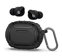 Qoosea Custodia Protettiva per Beats Studio Buds Rugged Antiurto Auricolari Anti-Goccia Completa Protezione Cover con Moschettone LED Anteriore Visibile Case per Beats Studio Buds Ricarica Custodia