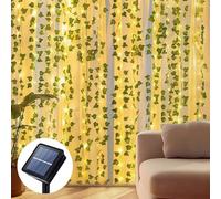 Qoosea Luci a Stringa Solari 7M 50 LED 8 Modalità Ghirlanda Luci di Fata Foglie di Edera Artificiale Impermeabile Decorazione Catena Luminosa Solare per Giardino Cortile Balcone Festa Natalizia