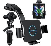 Qoosea Qi 15W Caricatore Wireless Auto, Doppia Bobina Caricabatteria da Auto Senza Fili Supporto Telefono per Bocchette e Cruscotto, Porta Cellulare Auto per Samsung Z Fold 4/3/2 iPhone Xiaomi Huawei