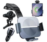 Qoosea Qi 15W Caricatore Wireless Auto, Doppia Bobina Caricabatteria da Auto Senza Fili Supporto Telefono per Bocchette e Cruscotto, Porta Cellulare Auto per Samsung Z Fold 4/3/2 iPhone Xiaomi Huawei